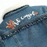 Fashion Casual Kids Denim Clothes Girls Denim Jackets With Sherpa Lining