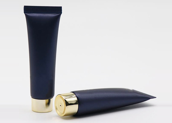 Black Surface Biodegradable Cosmetic Tubes 100ml With Golden Screw Cap