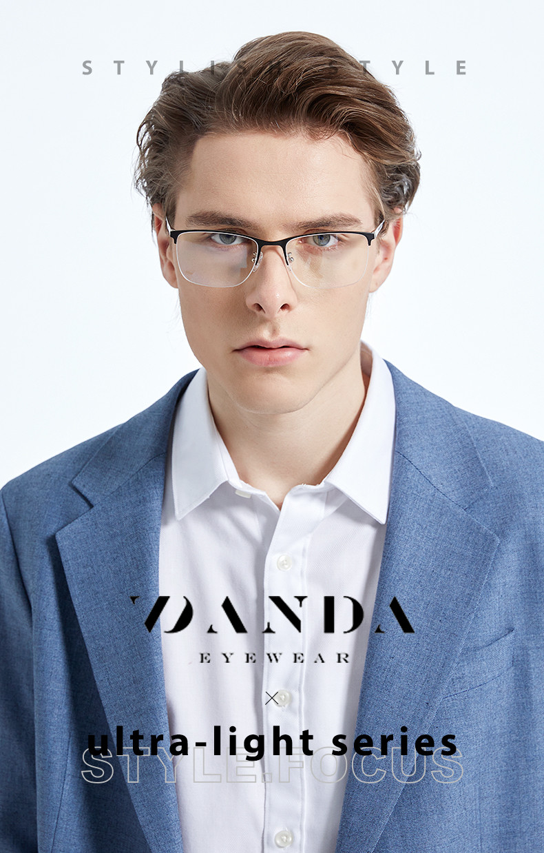 Half Rim Titanium Frame Glasses Unisex For Computer Reading Gaming