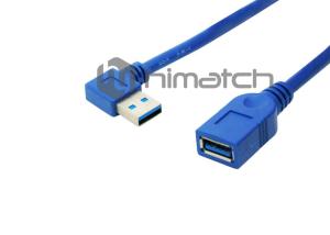China Durable USB 3.0 Male To Female Cable , Right Angle Micro USB Cable For Computer wholesale