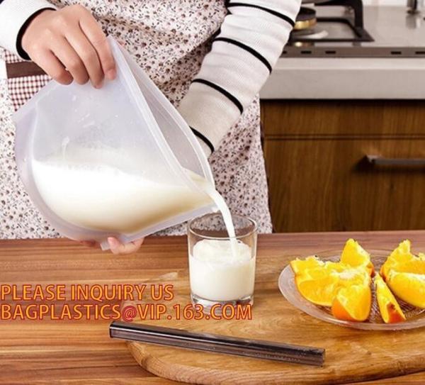 Reusable Food grade Silicone Vacuum Food Fresh Bags Wraps Fridge Containers