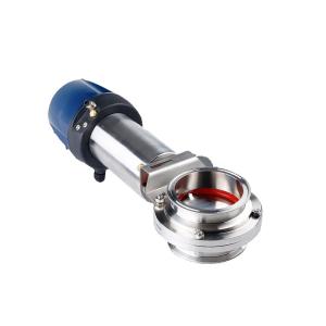 China Sanitary Stainless Steel Pneumatic Tri-Clamp Butterfly Valve with Top Control Device wholesale