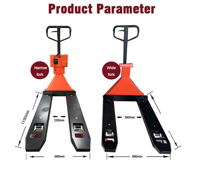 Digital 4000lbs Hydraulic Hand Pallet Truck Manual Operated With Weight Scale