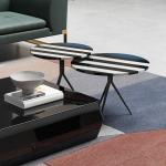 Steel Metal Tempered Glass Office Coffee Table Square Shape