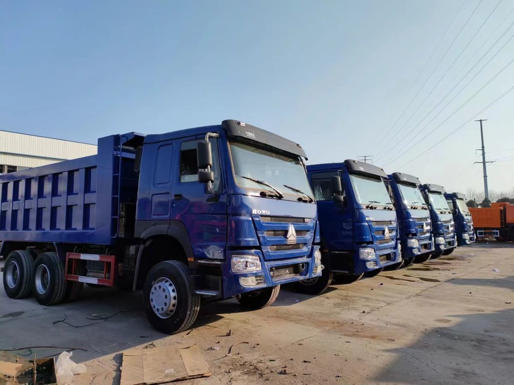 blue Dump Truck Sinotruck HOWO 6*4 Right Driving Dump Truck Secondhand Truck 10tires