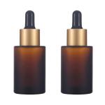 Round Amber Glass Cosmetic Serum Essential Oil Bottle 15ml 30ml 50ml