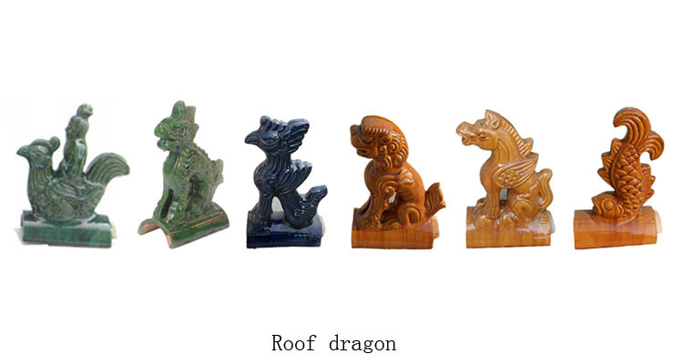 Outdoor Gazebo Chinese Roof Figures Dragon Glazed Traditional Decoration