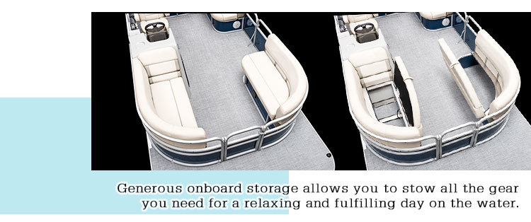 2.3 2.6m Width Pontoon Aluminum Boat 8 Person Lightweight Sleek Design