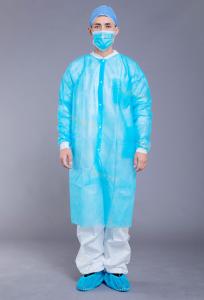 China Knit Cuff Medical PP Non Toxic Blue Disposable Lab Coats wholesale