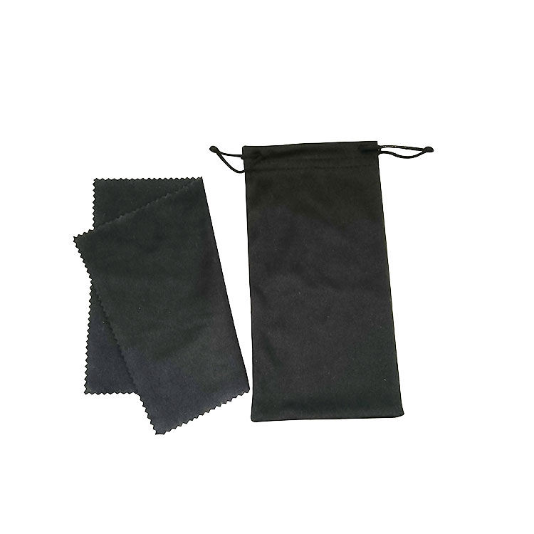 Customized Logo PU Glasses Case Set Eyewear Case Accessories Black