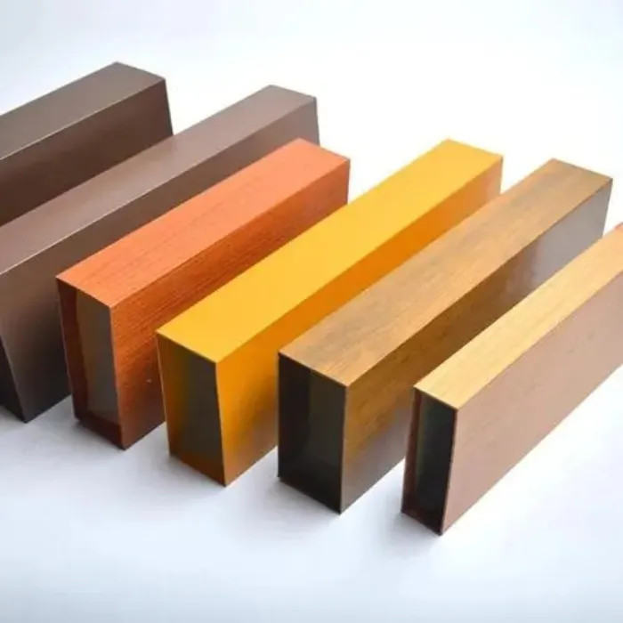 Wood Grain Aluminum Square Tube Rectangular Pipe For Decoration Building