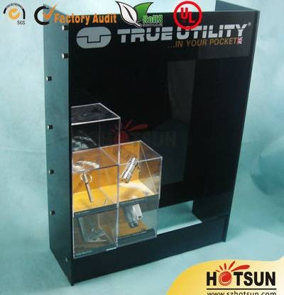 Quality Black Acrylic Wood Display Cabinets For Presenting Cosmetic / Cigarette for sale