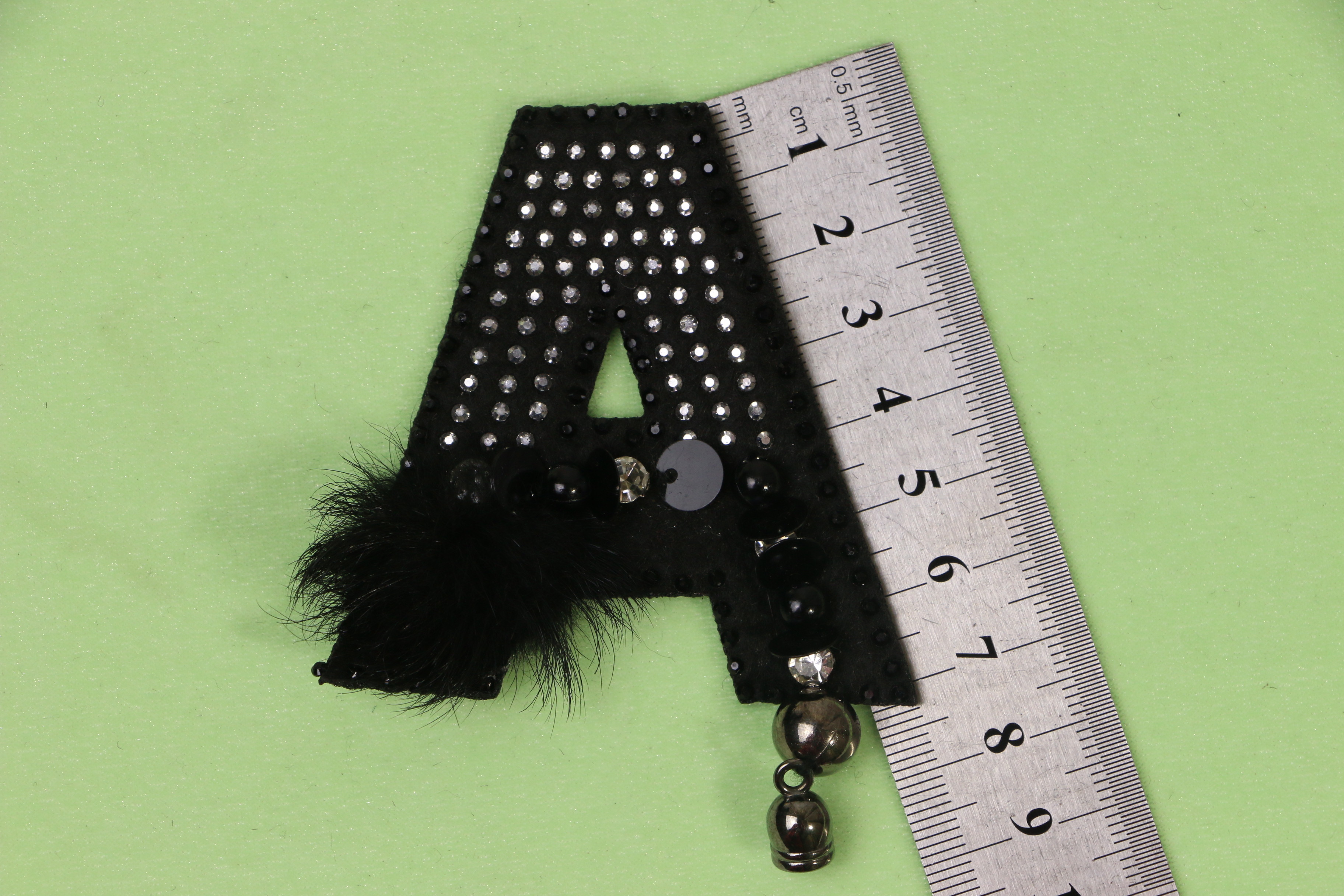 A Shaped 3D Embroidery Patches PVC Material Multistrand Black Color
