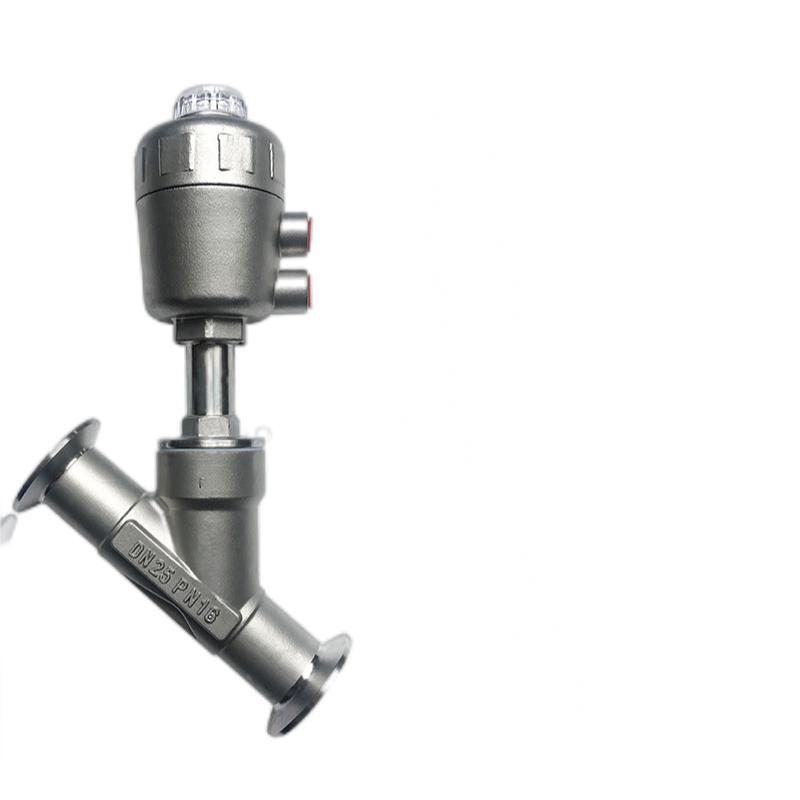 Tri-Clamp Ends Pneumatic Actuator Angle Seat Valve with Stainless Steel 304 Cylinder