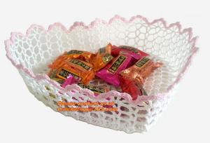 China Lace Doily Bowl Basket Handicraft Wastepaper Wedding Gift Candy Basket wholesale