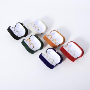 China Custom Velvet Ring Box Packaging For Wedding And Engagement Jewelry wholesale