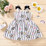 Little Star Pattern 30in Children'S Dress Clothing Summer Black And White