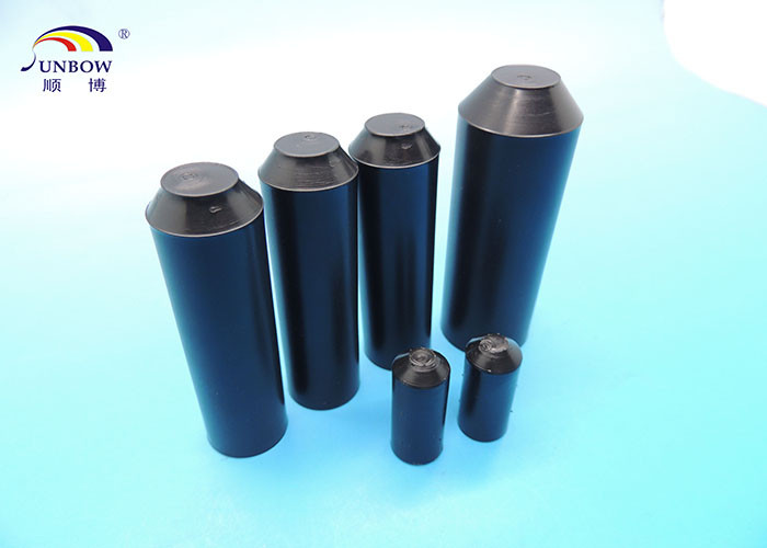Wire Cables Accessories Waterproof Polyolefin Heat Shrink End Caps , Tube Protection Caps