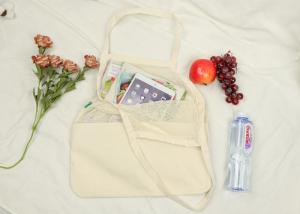 China Women Use Cotton Mesh Bag , Durable 40*45cm Cotton Net Bag With Sewn Label wholesale