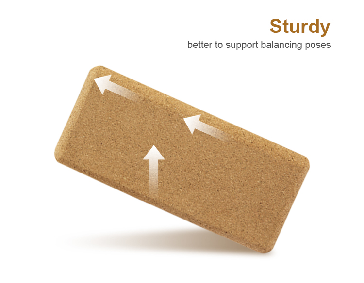 750g 3x6x9 Inch Cork Yoga Brick Non Toxic Cork Block Fitness Workout Tools
