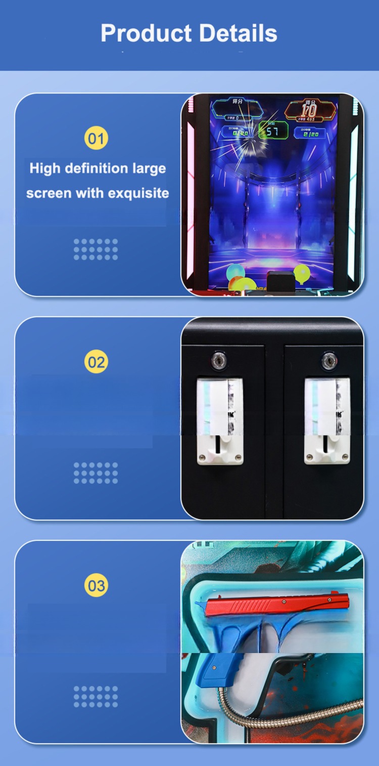 Indoor Amusement Gun Storm Shooting Arcade Machine Enjoyable Luxury Appearance