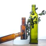 Green Color Clear Glass Square Round Olive Oil Bottles 125 Ml 250 Ml 500 Ml 750