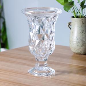 China Short Stem Glass Flower Vase 12 Inch Tall For Both Dry Flower / Liver Flower wholesale