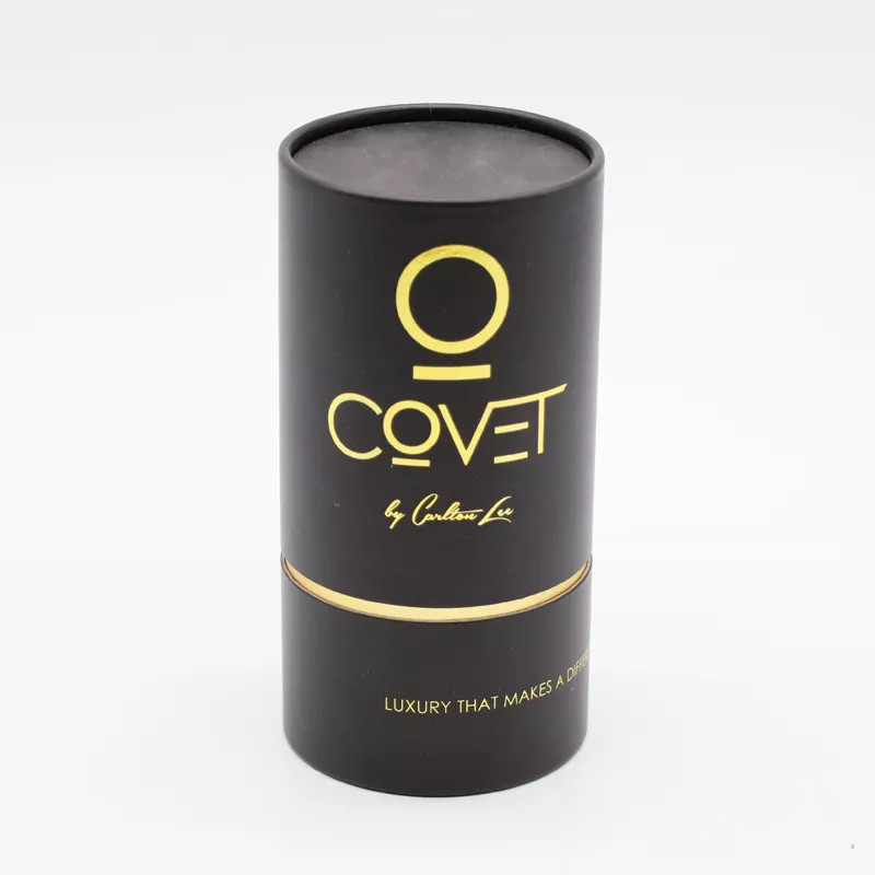 Custom Gold Stamping Logo Cosmetic Paper Tube Packaging For Perfume Candle