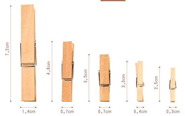 Various Size Mixed Colors Asslorted Colors Solid Wood Clothpins Clips Pegs with Animal Fruit Christmas 72 X 14mm