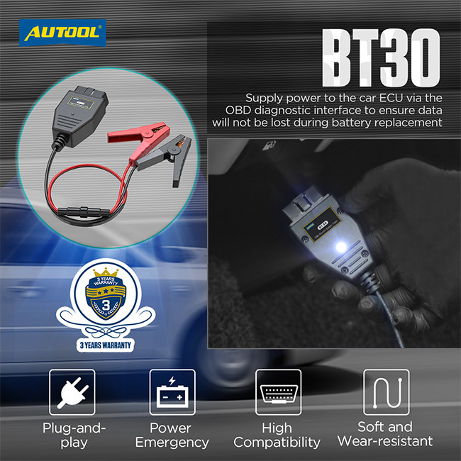 2cm Width Car Spares Parts ECU Connector OBD2 Battery Memory Saver 12v