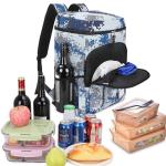 Food Camo Insulated Cooler Bag Backpack Lunch Pockets 34x23x43cm