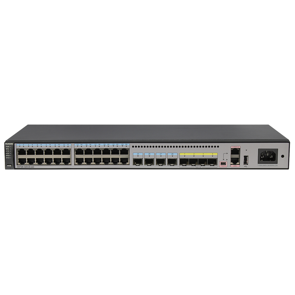 S5720-32X-EI-AC 56 Gb/s Capacity Switch with SNMP Function and 4 100/1000 SFP SFP ports