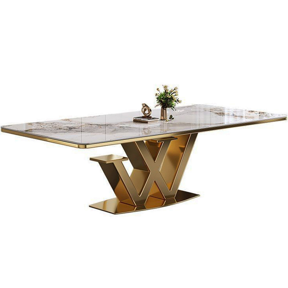 Stainless Steel Marble Hotel Square Dining Room Table SEDIA Furniture