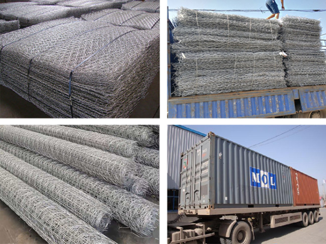 ISO 9001 6m Galvanized Gabion Boxes 100mmx120mm Stone Filled Wire Fence