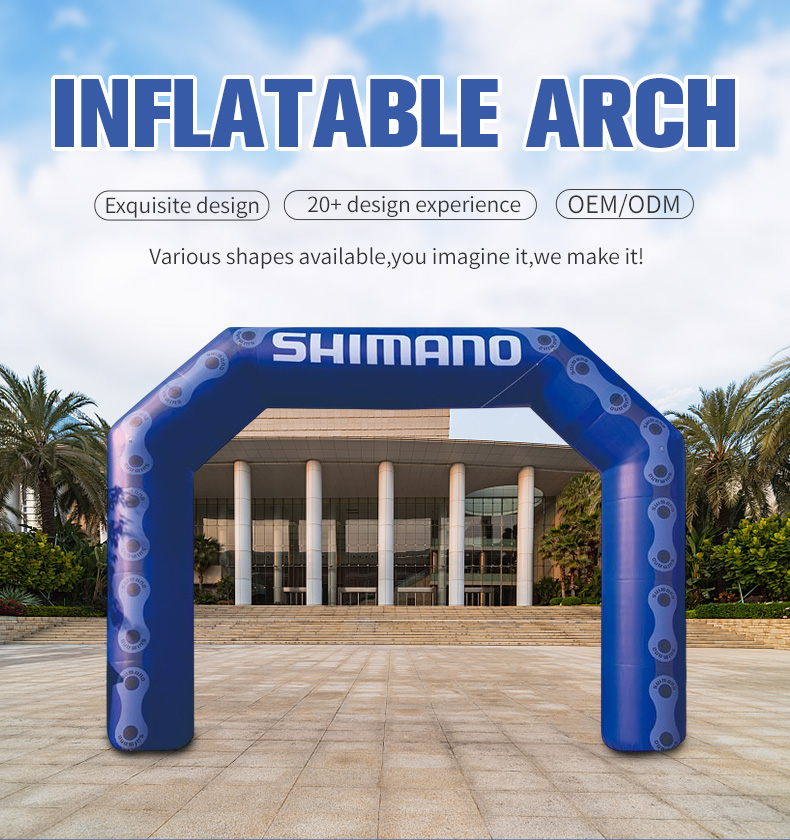 Oxford outdoor giant advertising oxford inflatable arch with support for inflatable decorations