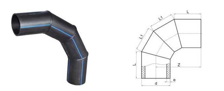 SDR11 SDR17 SDR17.6 Mitred Elbow 90 Degree HDPE Fabricated Fittings