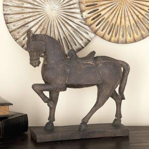 China Office Horse Metal Tabletop Sculptures Cast Iron Statues 15 Inch Height wholesale