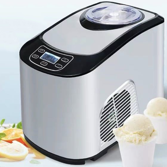 Ice making capacity 1.5L Full Automatic Soft Hard Stainless Steel Ice Cream Machine for Home ICM-15A Package Size 285*422*370mm