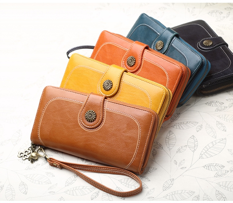 Low MOQ Mix Models Women's Long Zipper Wallet Newest Anti-Theft Selection