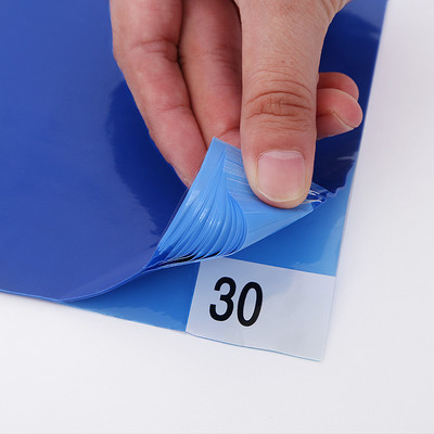 Customized Cleanroom Disposable Adhesive Laminated peel off transparent white blue sticky mat
