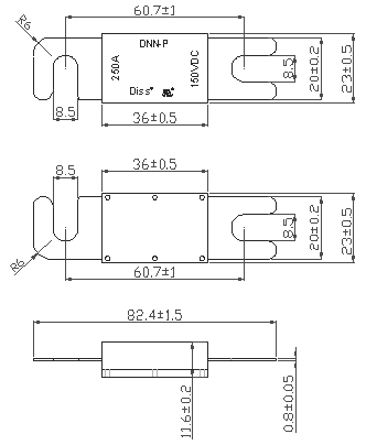High Current Automotive Fuse DC32V DC58V DC80V for Low Breaking Capacity Fuse