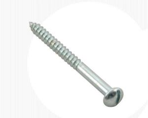 China Zinc Plated Steel Oval Head Wood Screws Pan Head Slotted Drive Furniture Screws wholesale