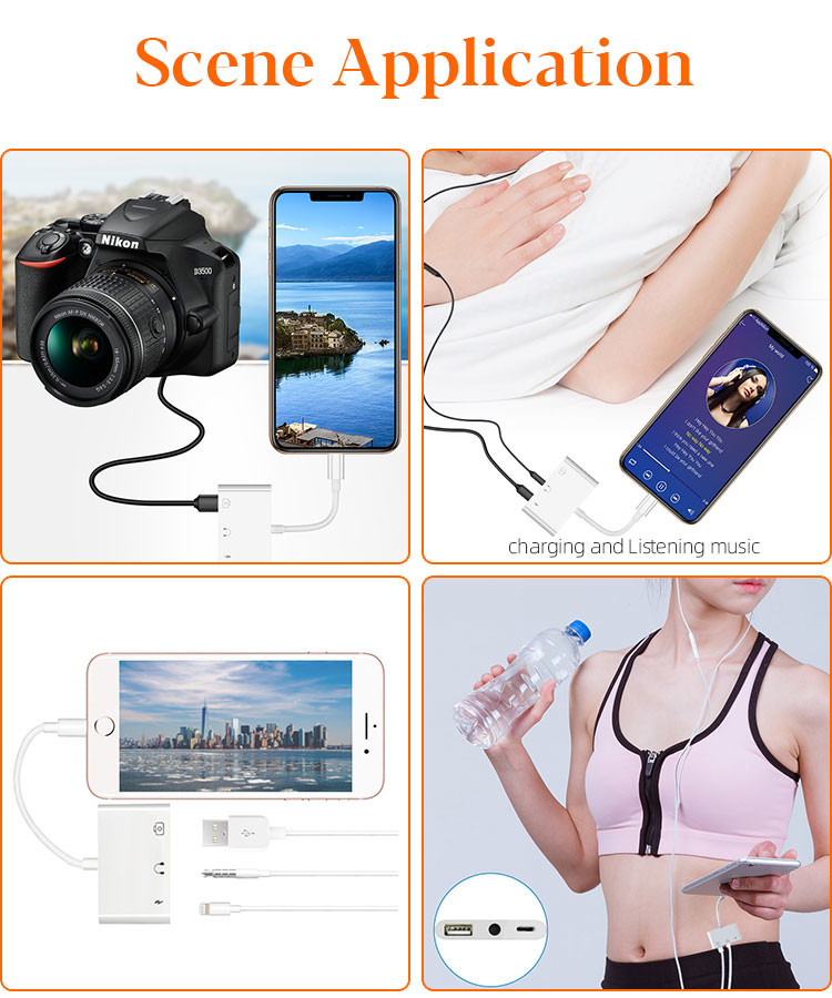Multi Function 3 Ports USB OTG Cable Adapter FCC USB OTG Hub