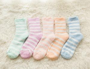 China Indoor Warm Women's Novelty Socks / Womens Fluffy Socks Polyester Material wholesale