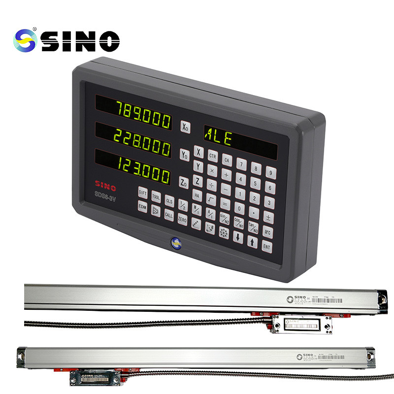 SINO SDS6-3V Grey Digital Readout Kits DRO 3 Axis 1um Glass Linear Scale Meter Milling Machine