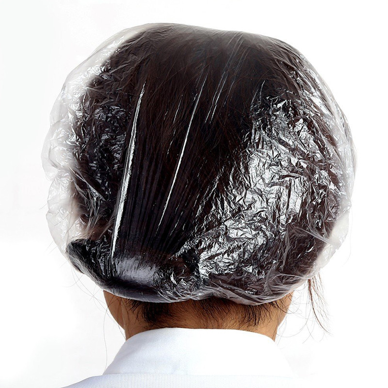 Waterproof Transparent Plastic Shower Cap , disposable hair caps Eco Friendly