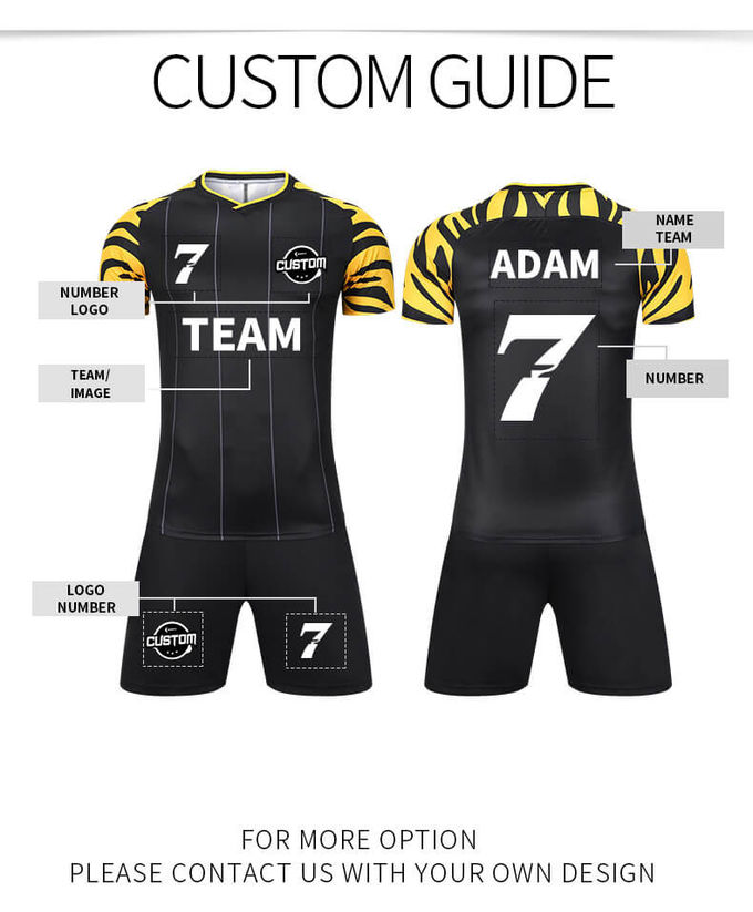 Football Custom Soccer Jerseys Multiple Size Refreshing Sweat Absorption Surface