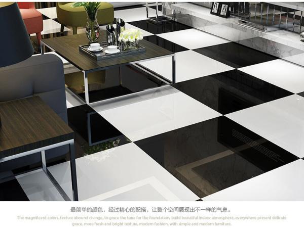 29kgs/ctn Whites Glossy Porcelain Floor Tiles , 9mm Nano Polished White