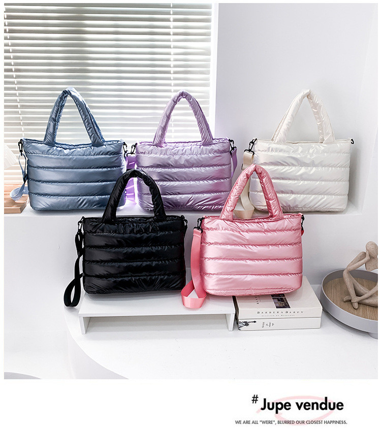 Custom Puff Print Cross Body Tote Bag Tear Resistant With Cotton Padded