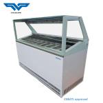 24 Gauge SS 304 Gelato Ice Cream Display Freezer 20 Pans